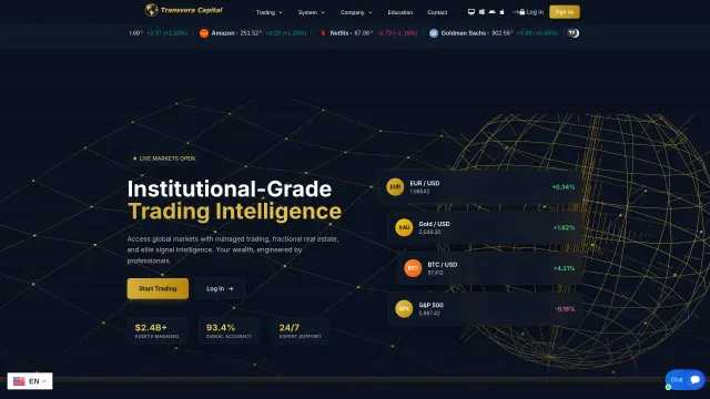 Captured rendering of transveracapital.com