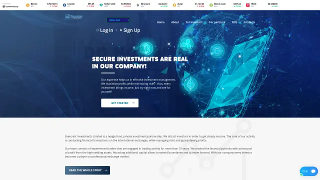 Captured rendering of evercrest-investments.com
