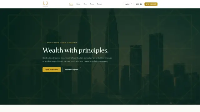 Captured rendering of goldencrestislamic.com