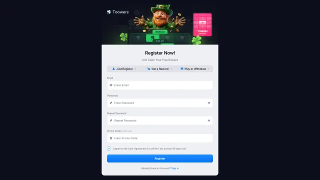 Captured rendering of toowers.io