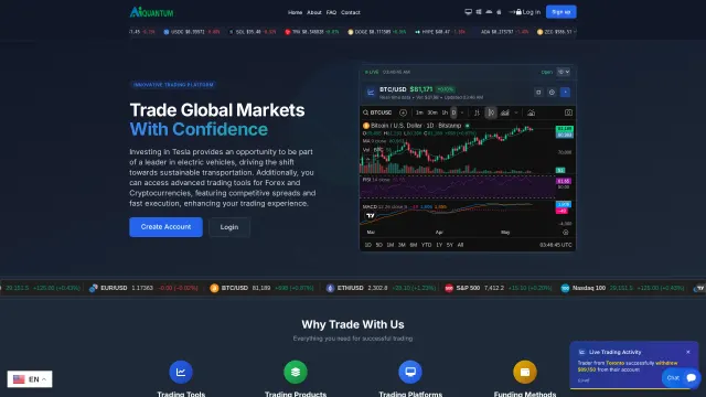 Page capture of al-quantum.io