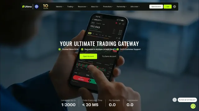 Captured rendering of ultimamarkets.com