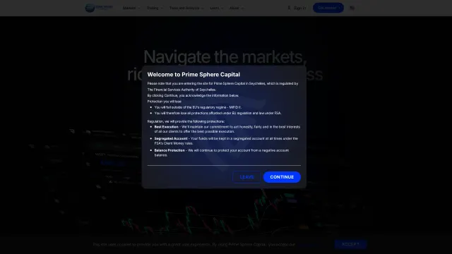 Captured rendering of primespherecap.com