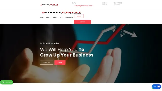 Page capture of binrexglobal.com