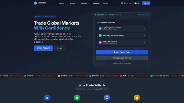 Captured rendering of corvaneportfolios.com