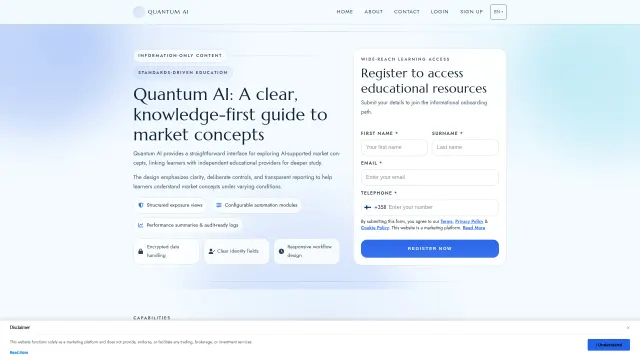 Captured rendering of quantumaiplatform.com