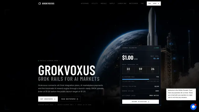 Captured rendering of grokvoxus.com