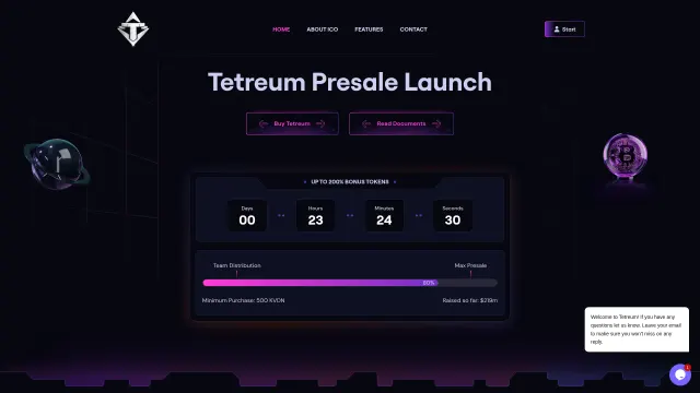Captured rendering of tetreumtoken.com