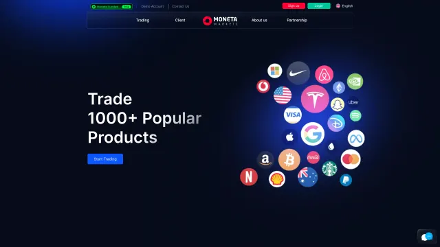 Captured rendering of monetamarkets.com