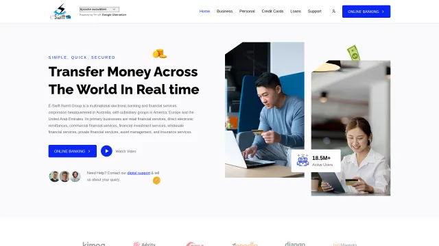 Captured rendering of eswiftremit.com