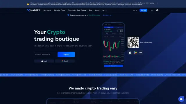Captured rendering of margex.com