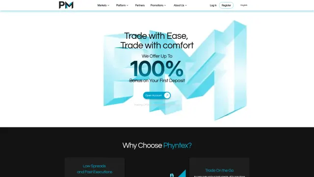 Captured rendering of phyntexmarkets.com