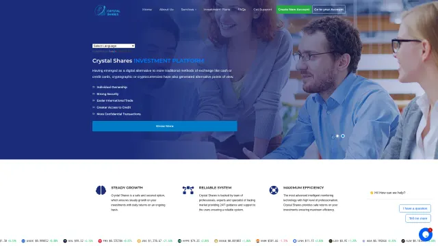 Captured rendering of crystal-shares.org