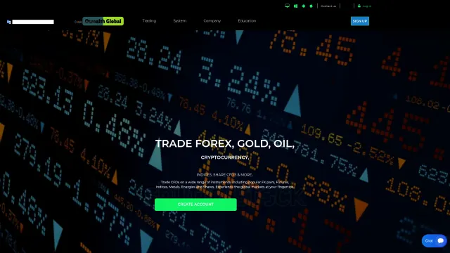 Captured rendering of owealth-global.com