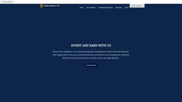Captured rendering of venturoxltd.com