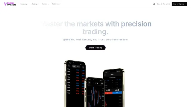 Captured rendering of emiraxmarkets.com