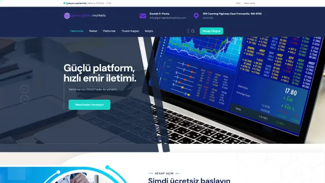 Captured rendering of gamaglobalmarkets.com
