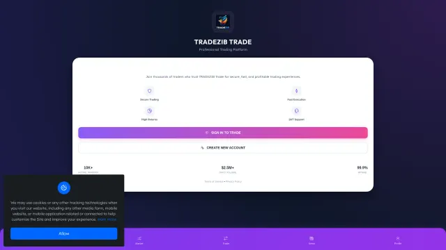 Captured rendering of tradezenx.com