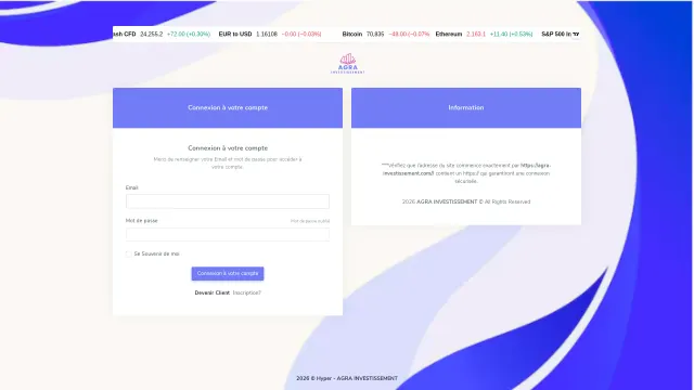 Captured rendering of agra-investissement.com