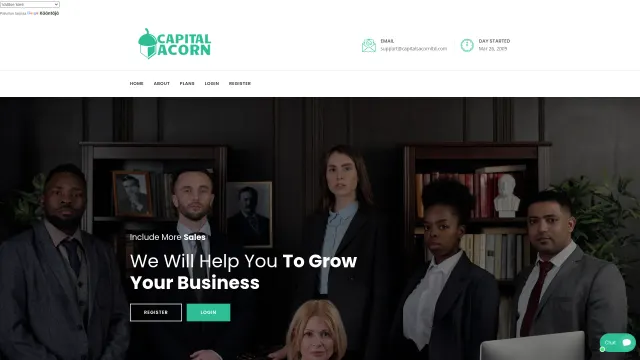 Captured rendering of capitalsacornltd.com