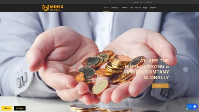 Captured rendering of minex-global.org