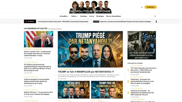 Captured rendering of geopolitique-profonde.com
