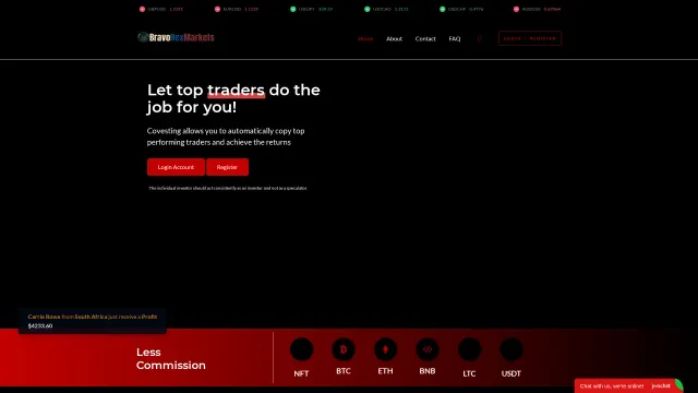Archived rendering of bravonexmarkets.com, captured by an earlier scan