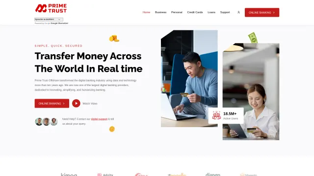 Captured rendering of primetrustb.com