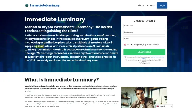 Captured rendering of immediateluminary.com