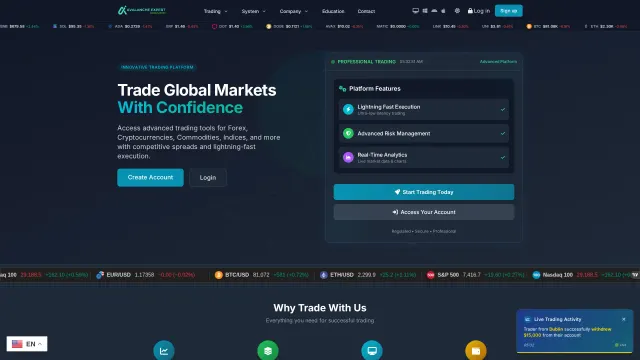 Captured rendering of avalanchexpert.com