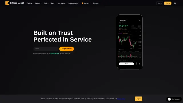 Captured rendering of nowchange.exchange