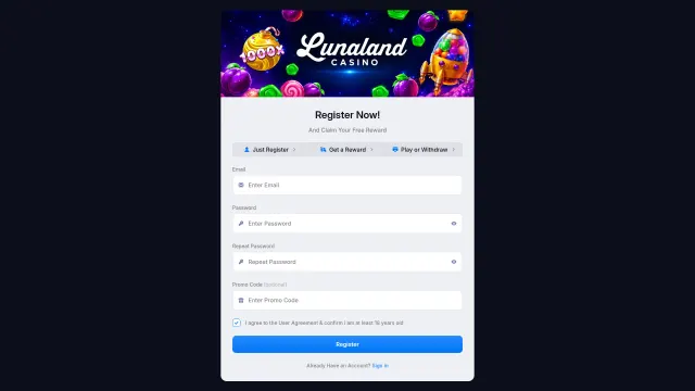 Captured rendering of lunaland.live