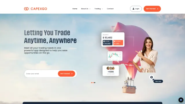 Captured rendering of capexgo.com