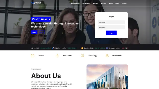 Captured rendering of vestroassets.com