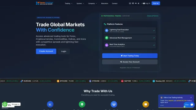 Captured rendering of tranex-holdings.com