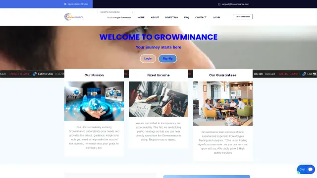 Captured rendering of growminance.com