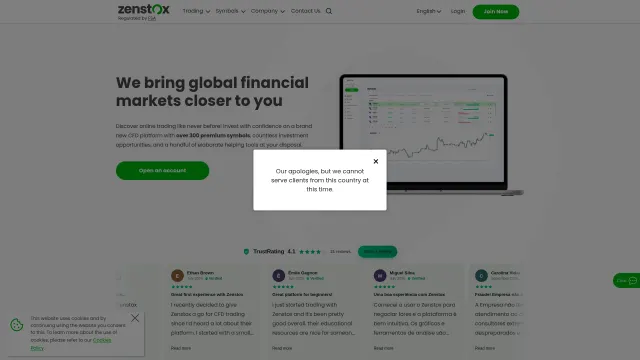 Captured rendering of zenstox.com