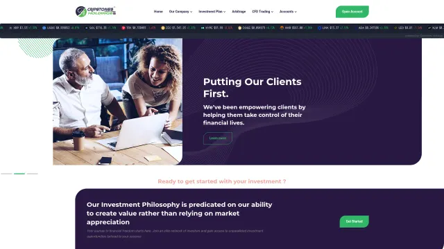 Captured rendering of cripstonesholdings.com