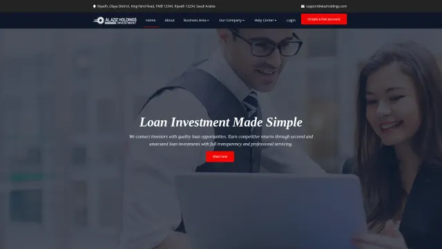 Captured rendering of alazholdings.com