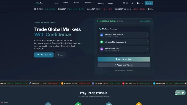 Captured rendering of equiflowfinance.com