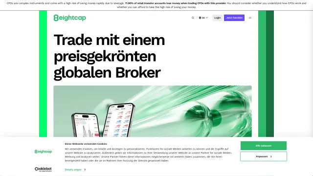 Captured rendering of eightcap.com