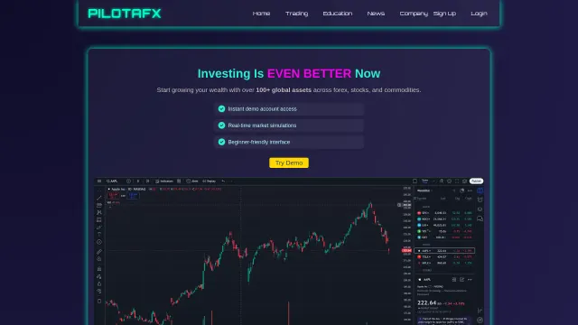 Captured rendering of pilotafx.com