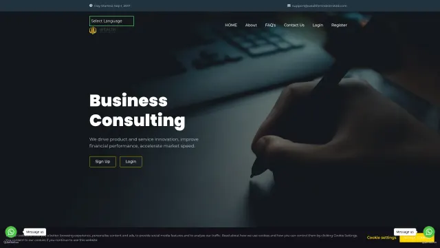 Captured rendering of wealthmindslimited.com