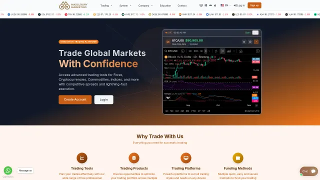 Captured rendering of maxluxurymarketing.com